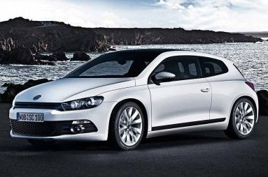 A Volkswagen Scirocco, pictured somewhere other than the United States, yesterday