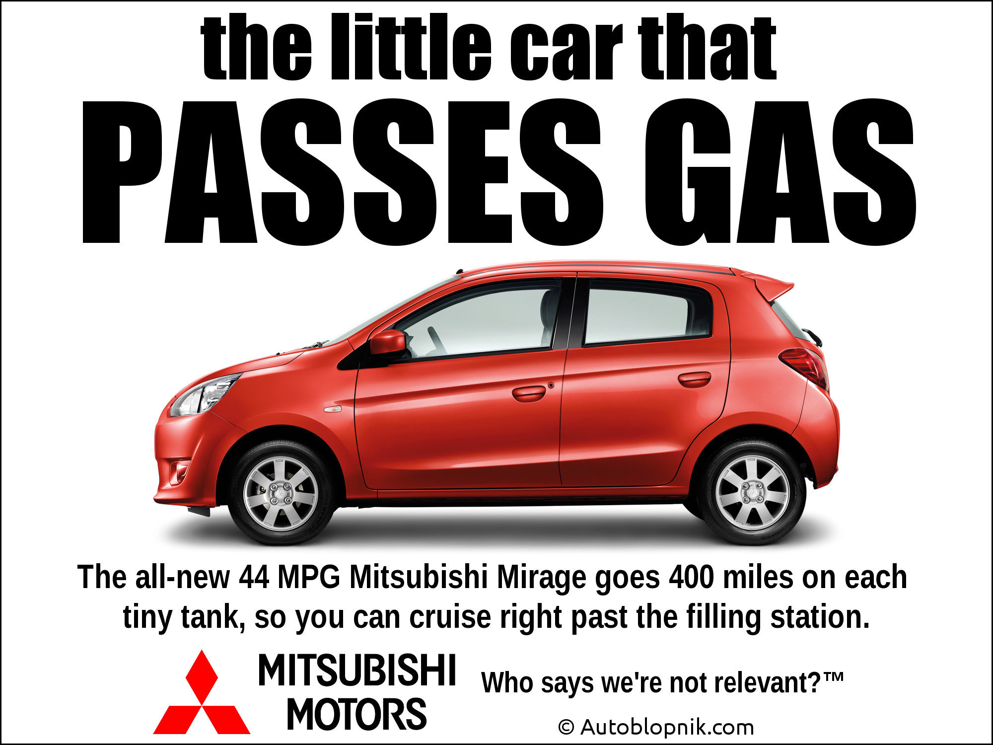 Mitsubishi Mirage ad
