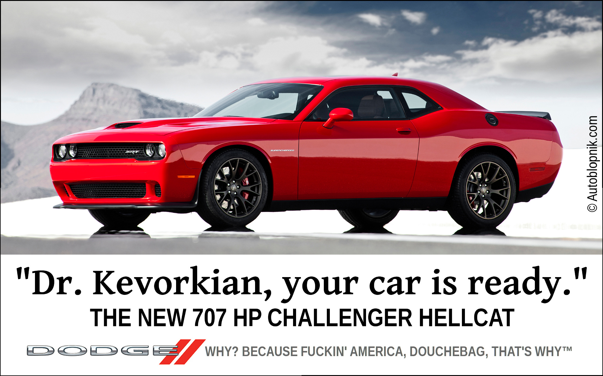 Dodge Challenger Hellcat ad, yesterday