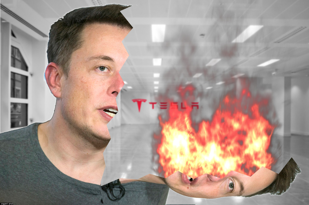 Elon Musk on fire, yesterday